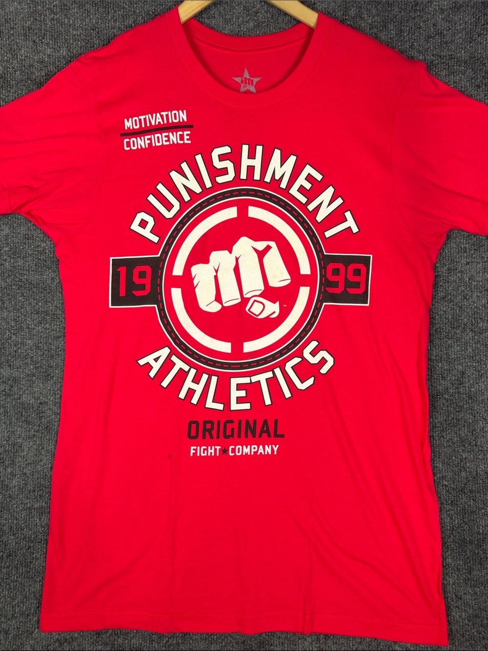 Punishment Athletics Men's Medium Original Fight Company Graphic T Shirt Red MMA